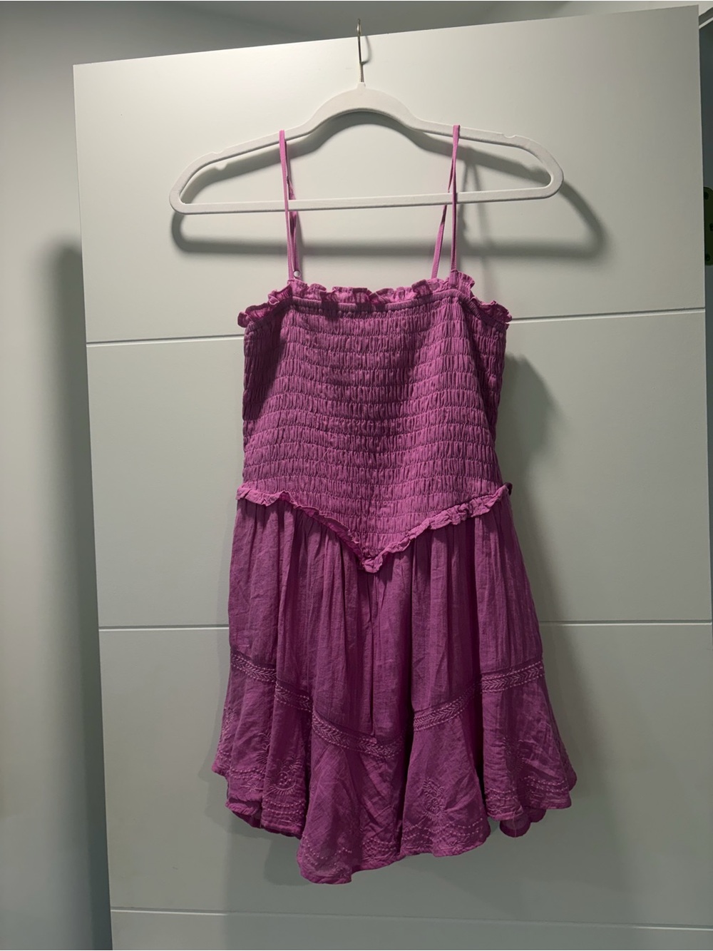 American Eagle Outfitters Magenta Smocked Sundress with Spaghetti Straps